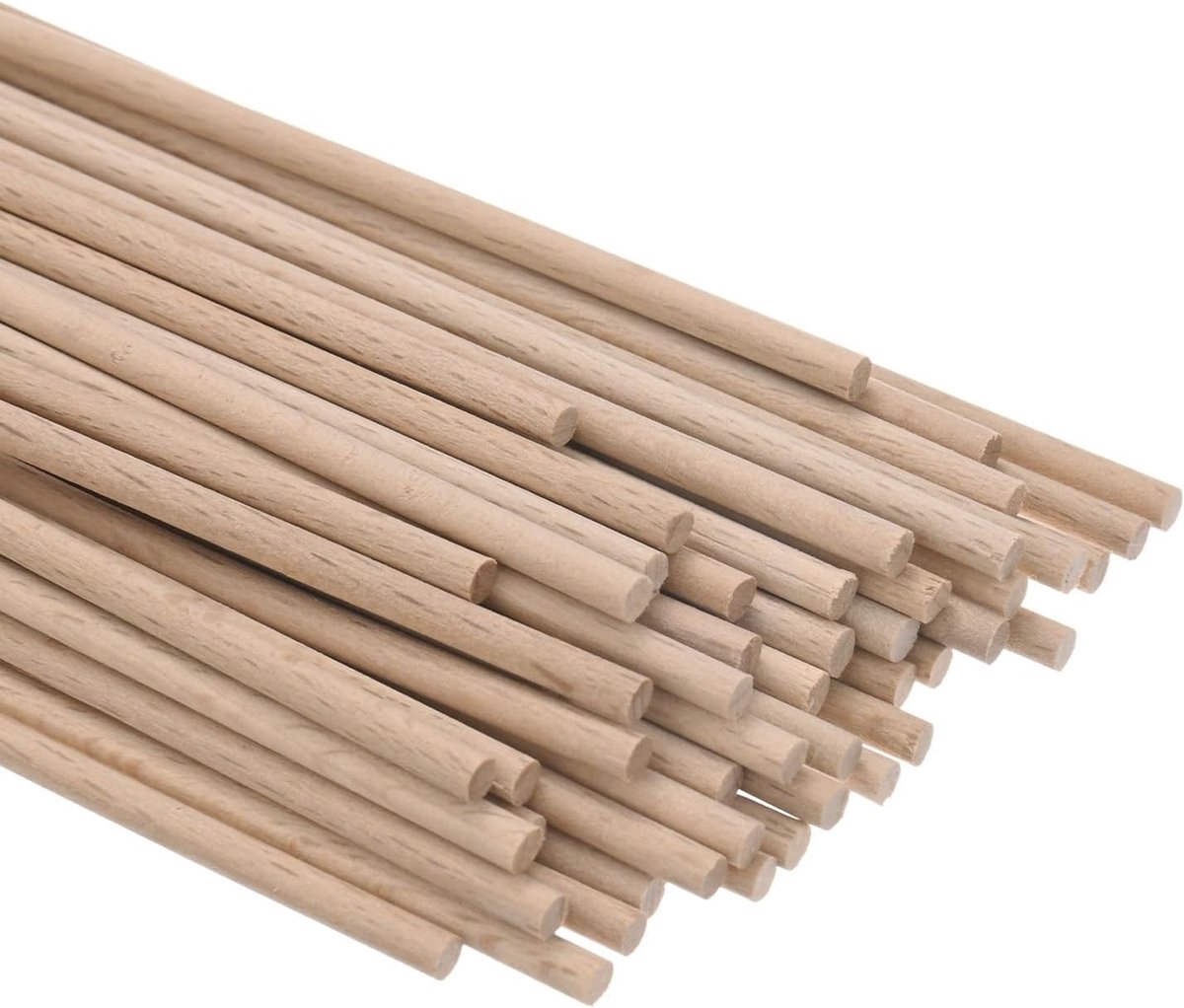 50 Stuks Houten Dowel Sticks van 1.2 x 6 Inch - Onbewerkte Houten Stokken voor Creatief Knutselen, DIY Projecten en Bakken