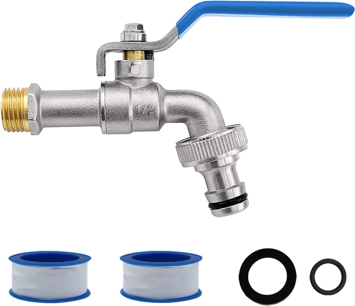 Waterkraan 1/2 Inch - Messing Kogelklep - Vorstbestendig - Ideaal voor tuin en wasmachine - ShopVlot
