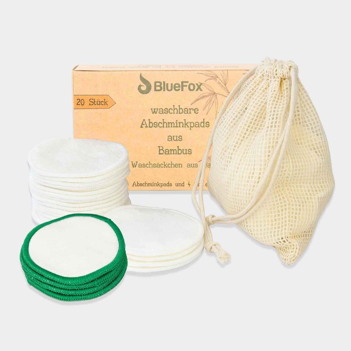 Makeup remover pads - 20 herbruikbare katoenen pads - bamboe - milieuvriendelijk en duurzaam - ShopVlot