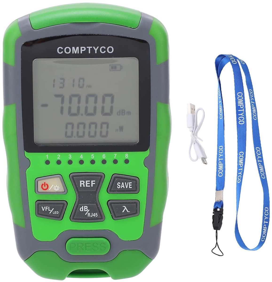 Optical Power Meter, -70~+10 DBm Fiber Optic Power Meter, Portable Fiber Optic Cable Power Tester with Red Light - ShopVlot