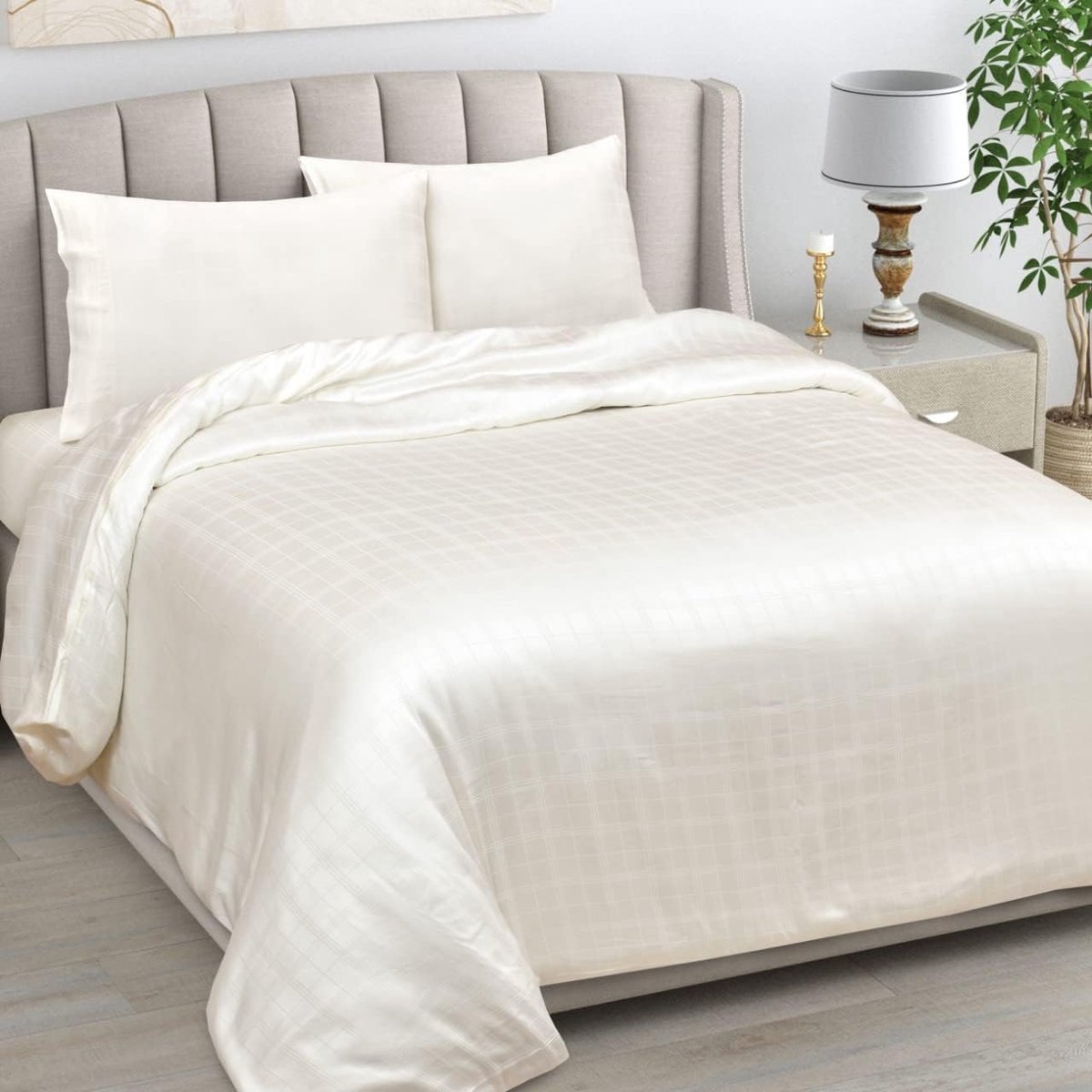 LINENWALAS 100% Natural Bamboo 3 Piece Fitted Sheet Set with Secure Elastic Deep Pocket - ShopVlot