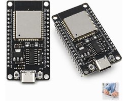 2 stuks ESP32 NodeMCU USB C - ESP32 ontwikkelingskaart - 2 - 4 GHz Bluetooth Dual-Core wifi-module met CH340-chip - compatibel met Arduino IDE - MicroPython en IoT voor domotica - sensoren - automatisering
