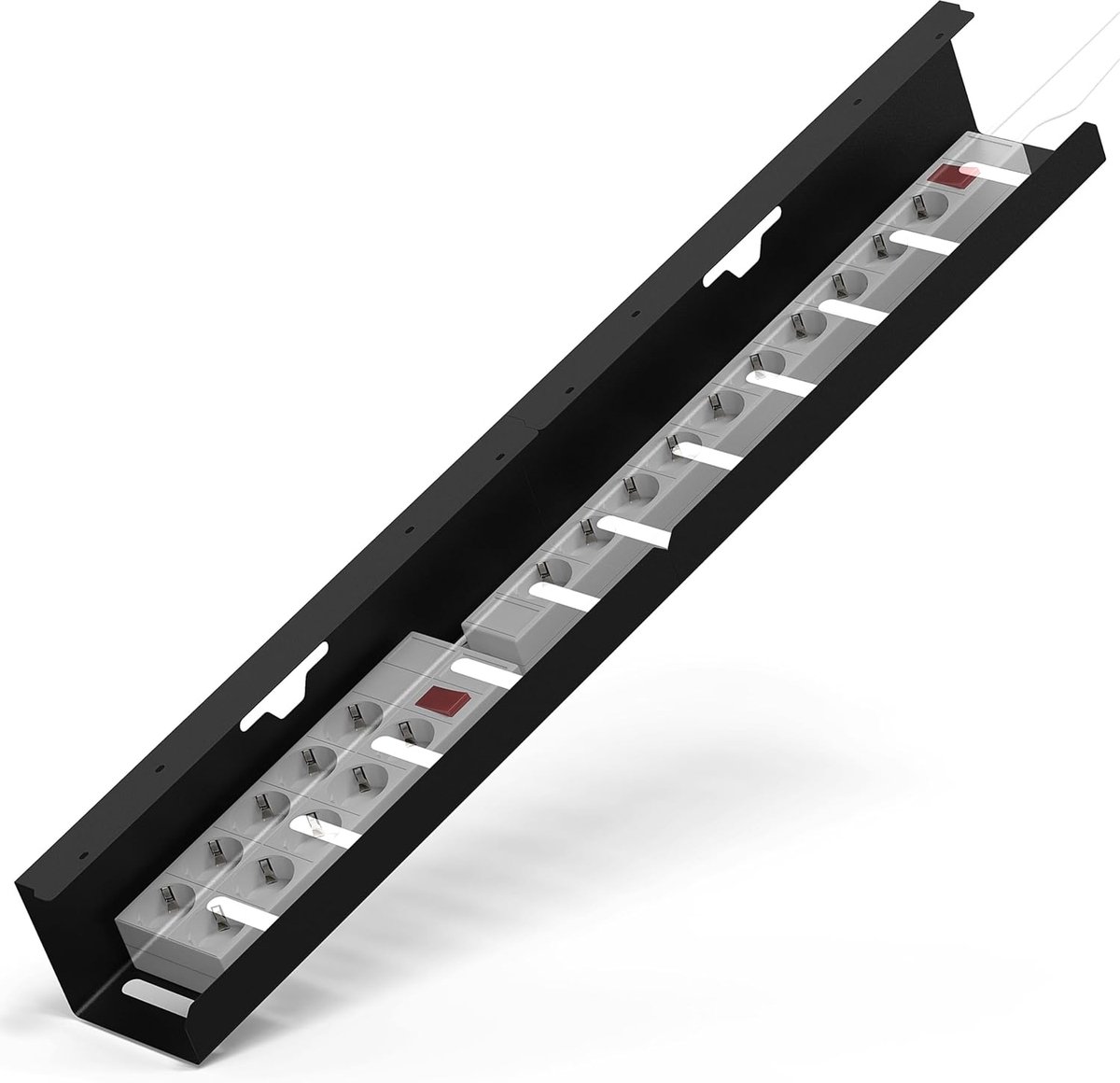 Kabelgoot bureau XL 2x50cm - robuust metaal - diepzwart mat - ideaal kabelmanagement - ShopVlot