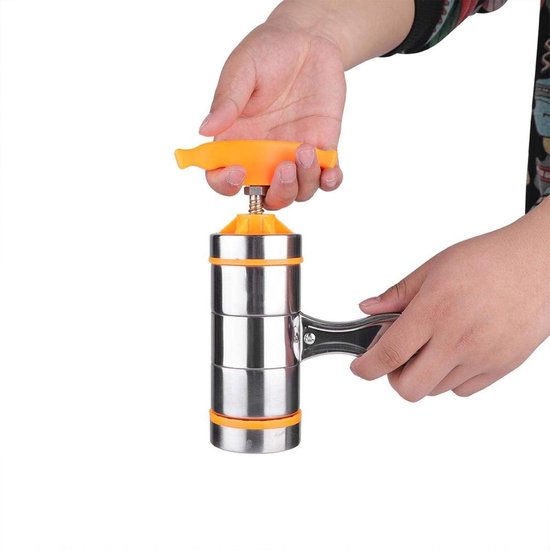 Handmatige RVS Pastamaker met 7 Mallen voor het Maken van Verse Pasta en Noodles — afbeelding 5