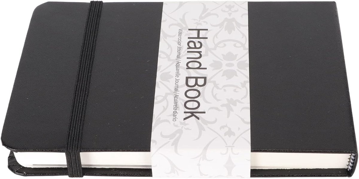 Watercolor Schetsboek met Hard PU Leren Kaft, Compact Formaat, Ideaal voor Buitenactiviteiten en Reizen, 24 Bladen Hoogwaardig Papier, Creatief Tekenen en Schilderen
