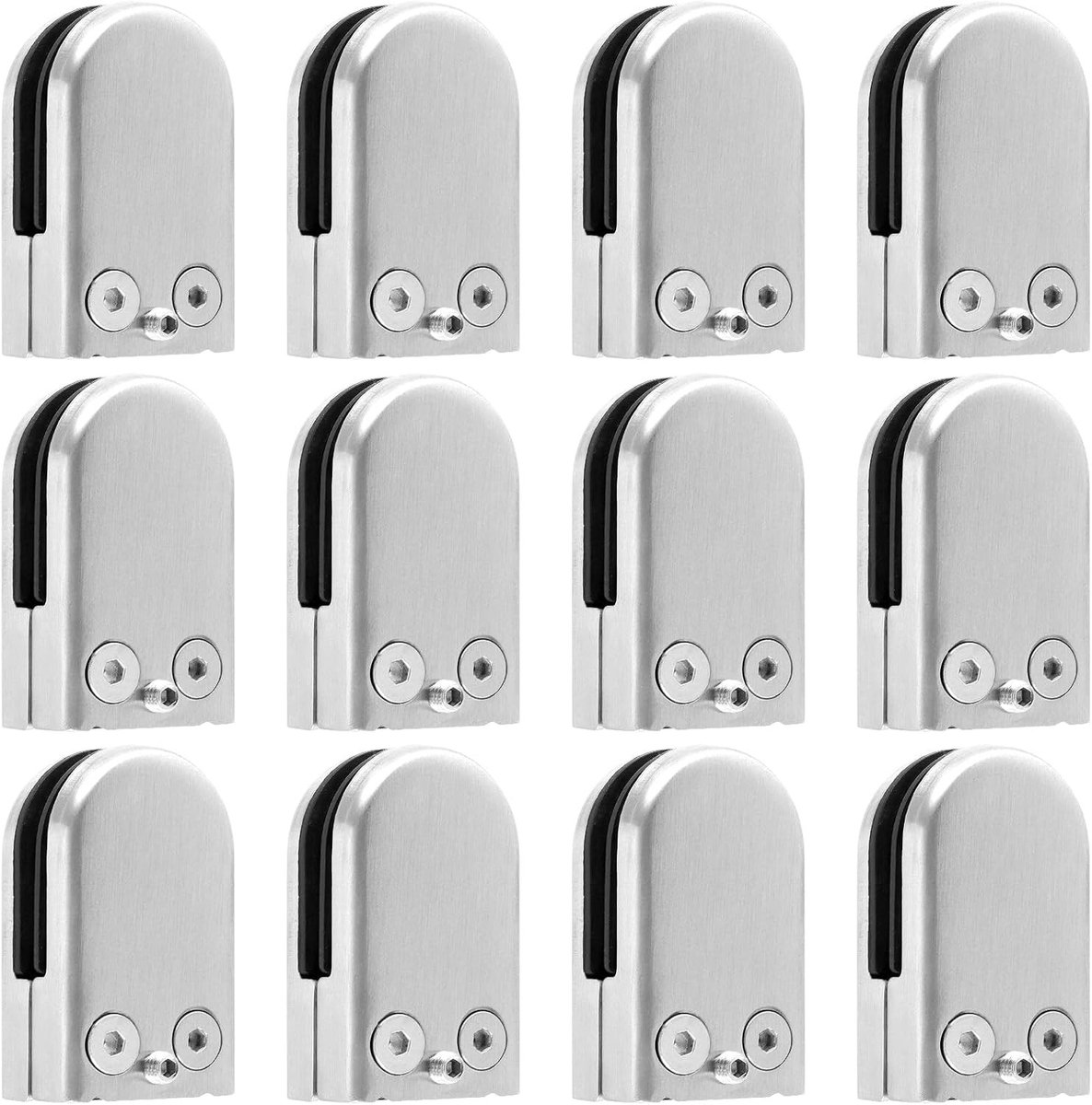 12 Stuks Verstelbare RVS Glasclips voor Trapleuning en Raam, Ideaal voor Beveiliging en Stabiliteit