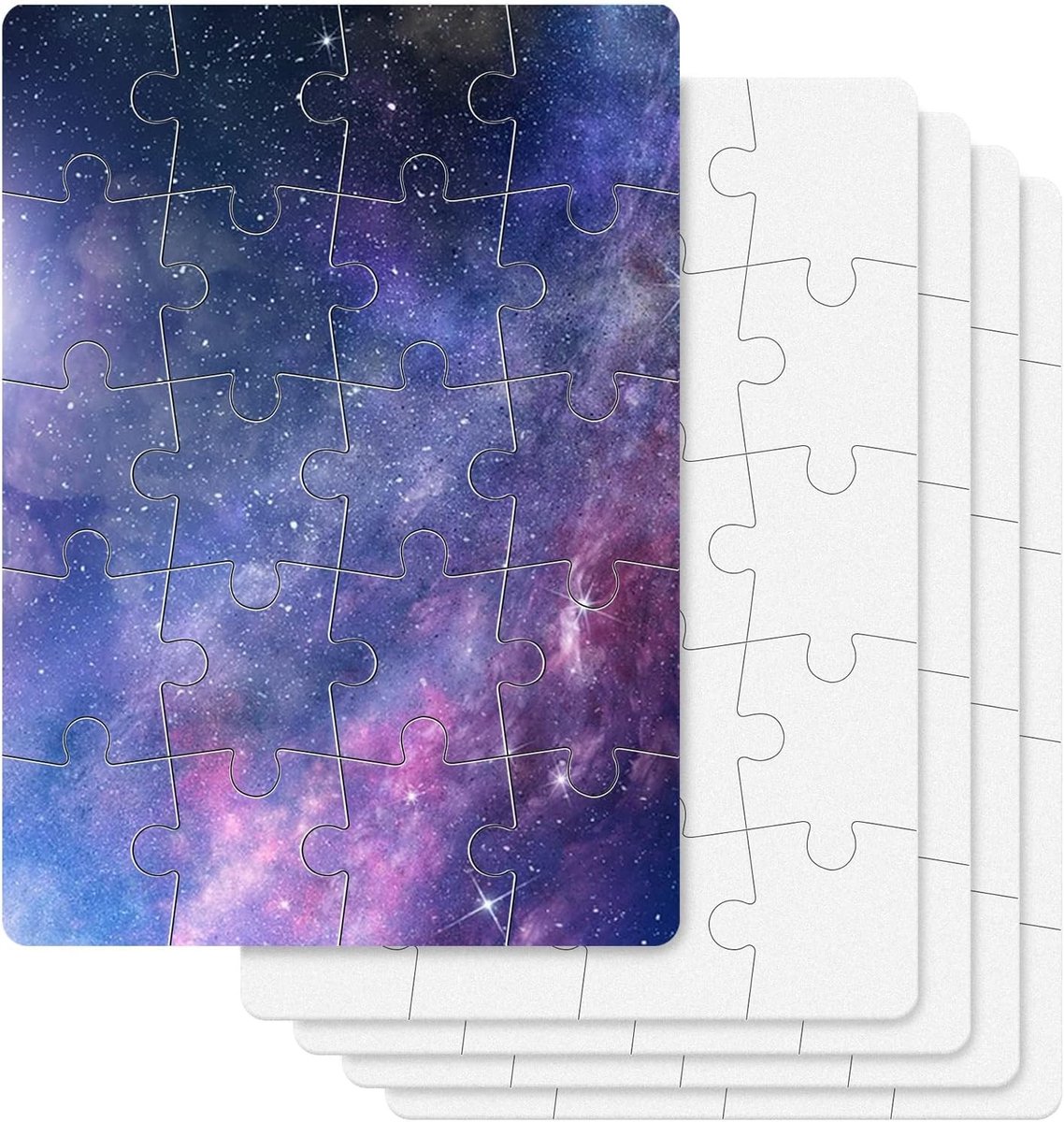 5 Sets Sublimatie Puzzel Blanko Jigsaw Puzzels voor DIY Warmteoverdracht en Creatieve Projecten (A5-20pcs)