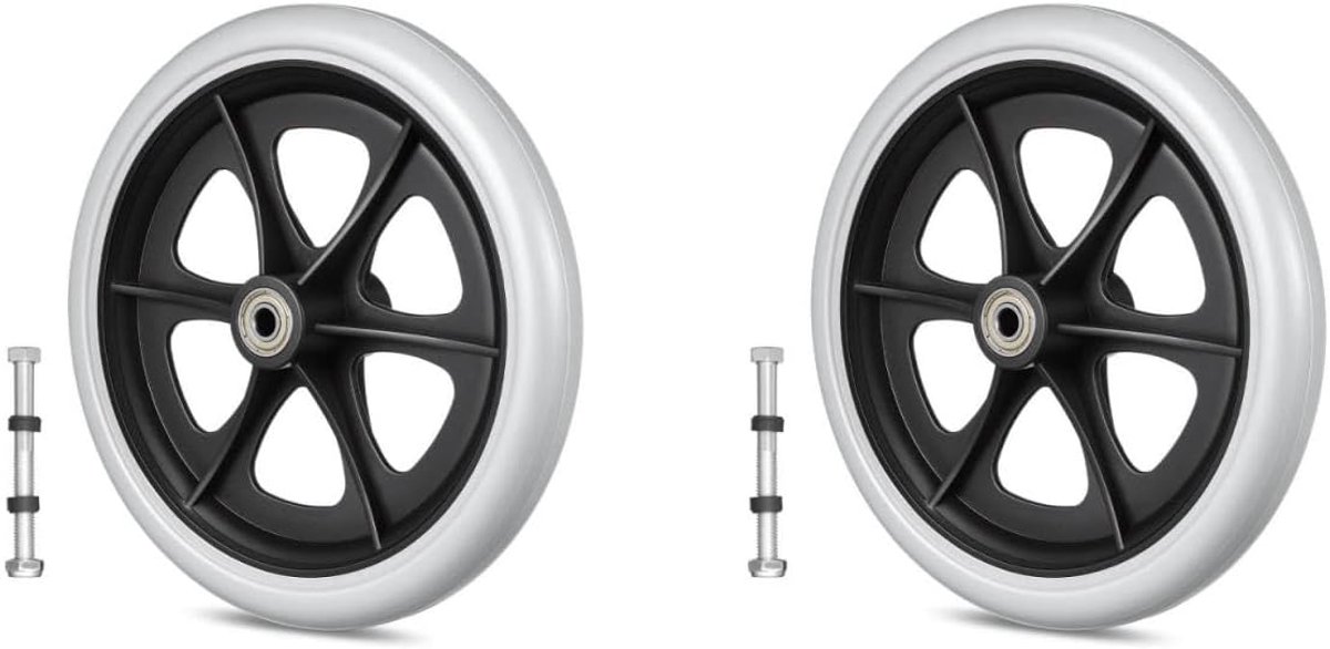 2 stuks 8 inch voorwiel volledige wielen voor mobiliteitsroller wielverwisselen bij rollatoren vervanging van rubberen wielen rolset universeel wiel banden wiel plastic ouderen