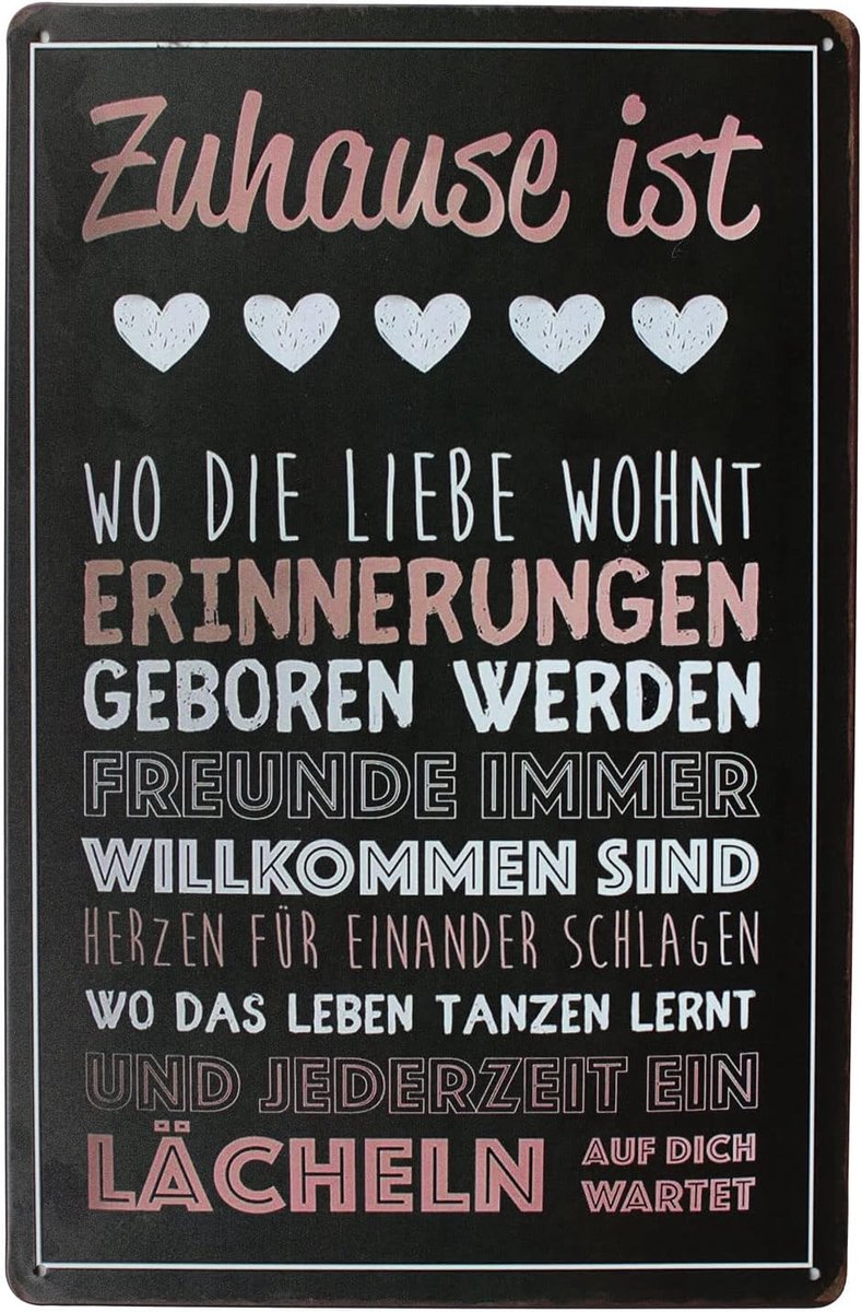 ist Wo Die Liebe Wohnt Erinnerungen Lächeln Vintage Tin Metalen Bord Thuis Muurplaat Decor