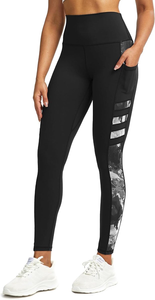 Sportlegging voor dames, met zakken, ondoorzichtige leggings, sportbroek, fitnessbroek, hardloopbroek, leggings