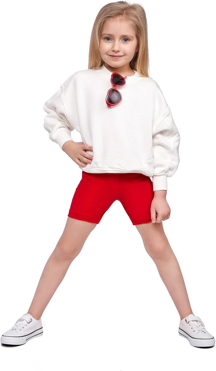 Leggings voor meisjes, 3/4 capribroek van katoen, sportbroek, dansbroek, ademend, zacht, elastisch, sport
