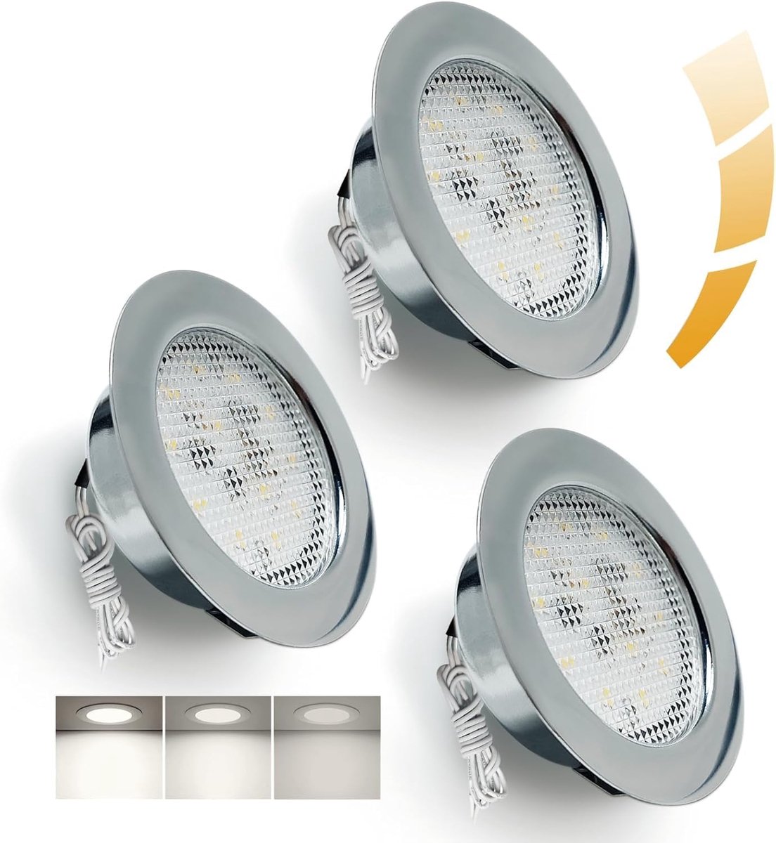 Inbouwlampen 230V, 5W 480LM 20mm Ultradunne LED-Spotlight, Gat 55-58mm 4000K Natuurlijk Wit IP44 Meubelinbouwlamp Inbauspots voor Spiegelschermkast, 3 stuks