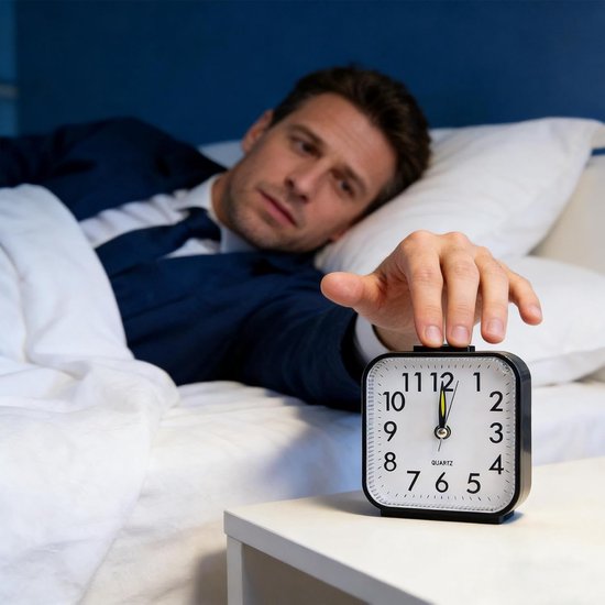Wandklok met nachtlampje - Bureauklok Kamerdecoratie - Rustig Wakker Worden - Stille Beweging - 9 cm - Uniek — afbeelding 4