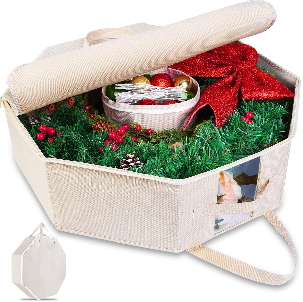 Omgoods - Wreath Storage Bag met Rits voor Kerstdecoraties