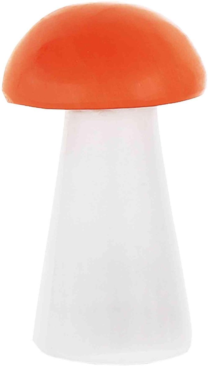Omgoods - Set van 2 Handgemaakte Seleniet Paddenstoelen voor Decoratie en Meditatie