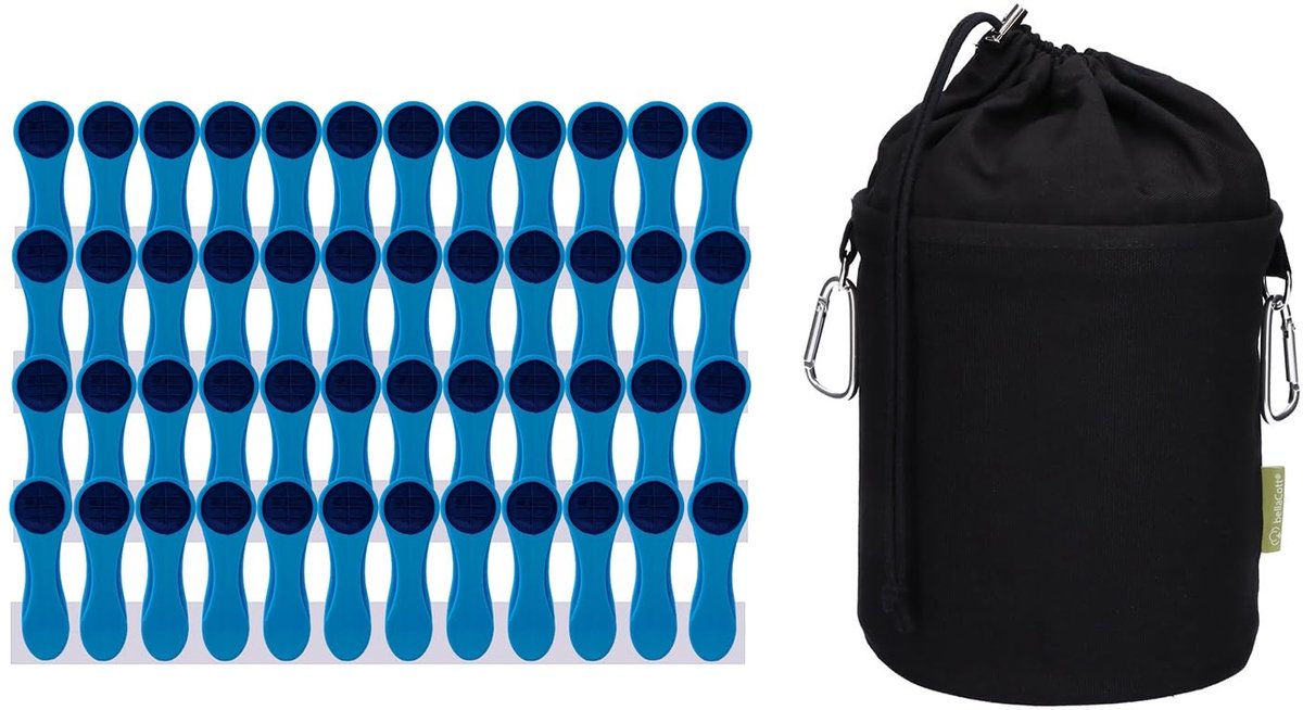 Omgoods - Set van 48 Wasknijpers met Tas voor Handdoeken en Kleding