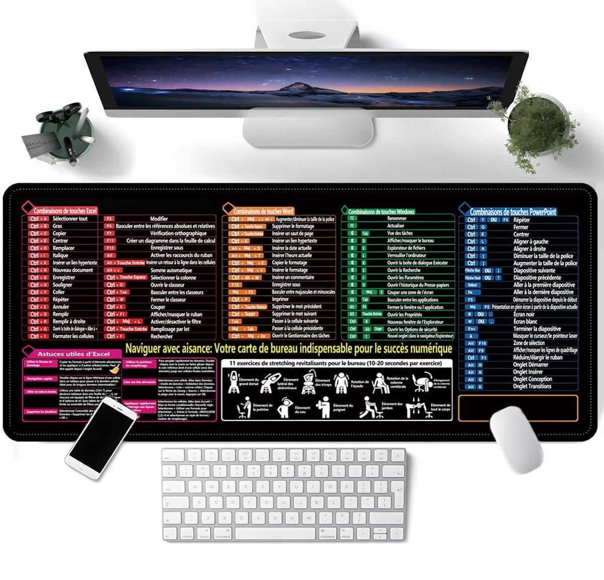 Omgoods - Black Mouse Pad met Speed Dial en Non-Slip Ondergrond