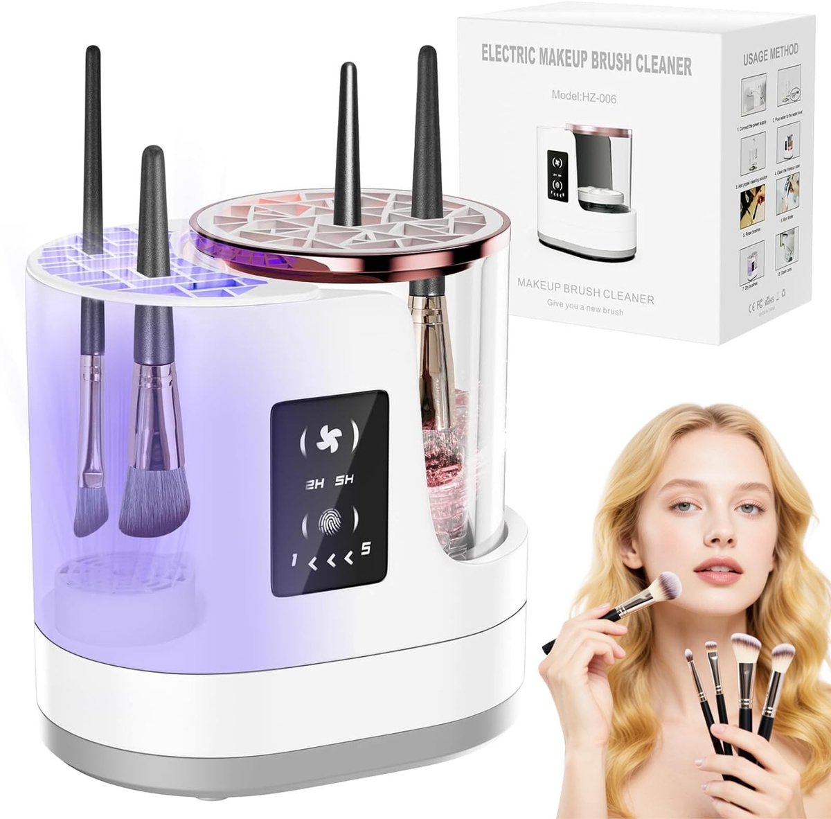 Omgoods - 3-in-1 Make-up Kwasten Cleaner met Droger en Houder