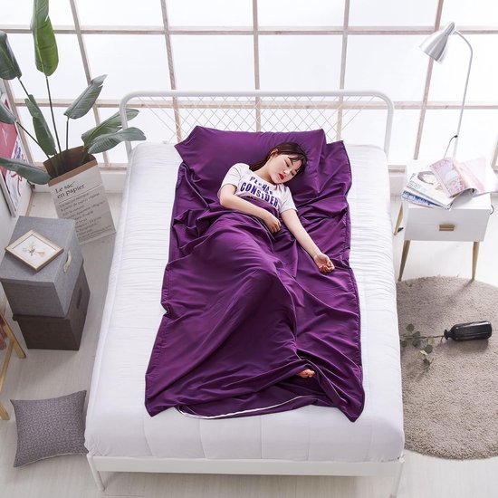 Omgoods- Huttenslaapzak 2-in-1 - Ultralicht Katoen - Ademend Comfort - Ritssluiting - Opbergtas - Royale Afmetingen 220 x 90 cm - Reisslaapzak — afbeelding 2
