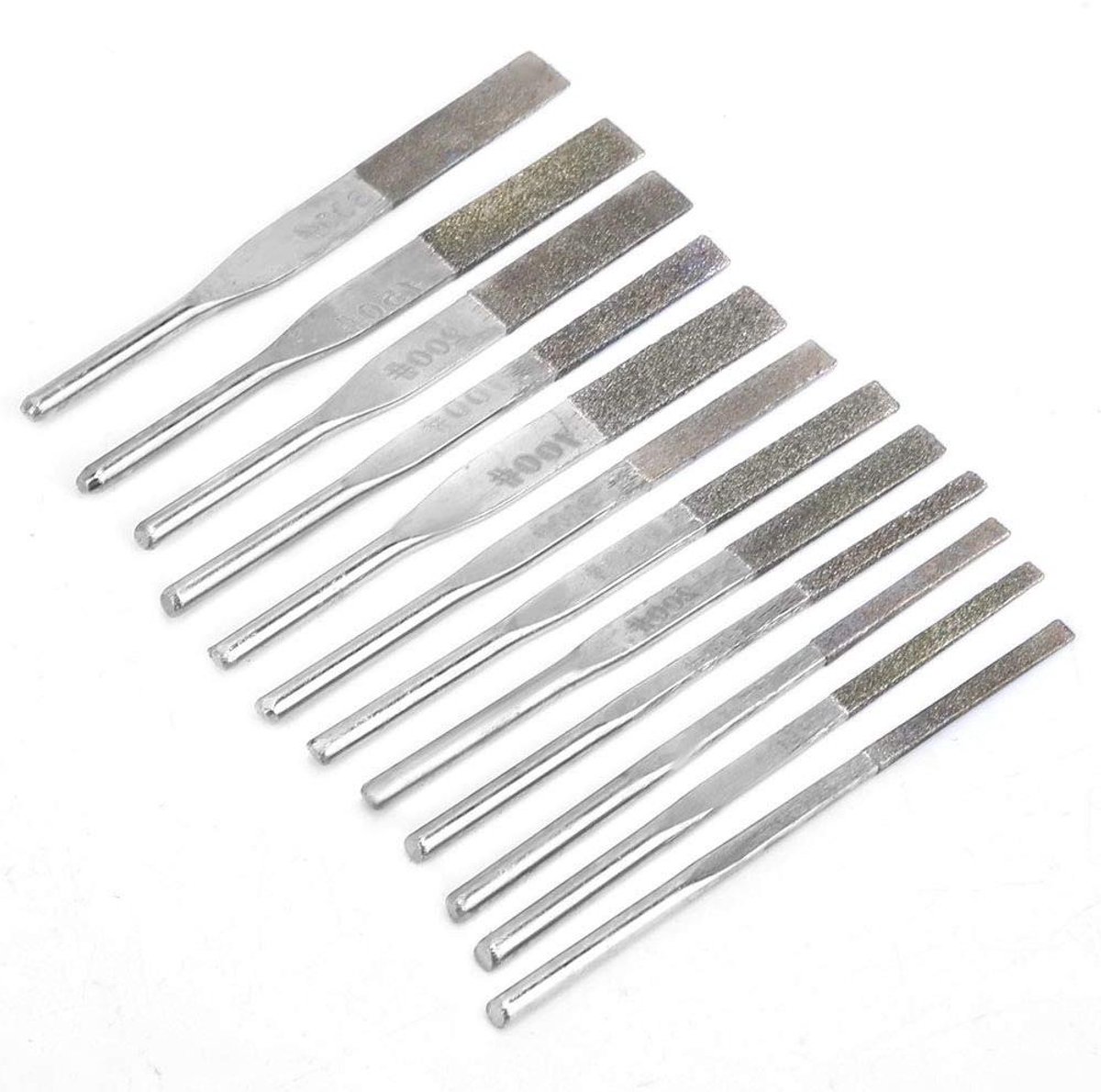 Diamantvijlenset - Metalen vijlen Naaldvijlen - Metaalbewerking - 12 Delige Set - 3 mm Schacht - Zilver