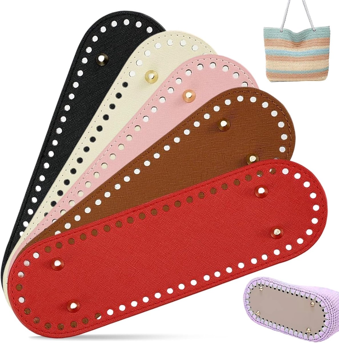 Tasbod 30 × 10 cm - PU leer - Set van 5 kleuren - Ideaal voor handtassen en schoudertassen - SnelShoppen