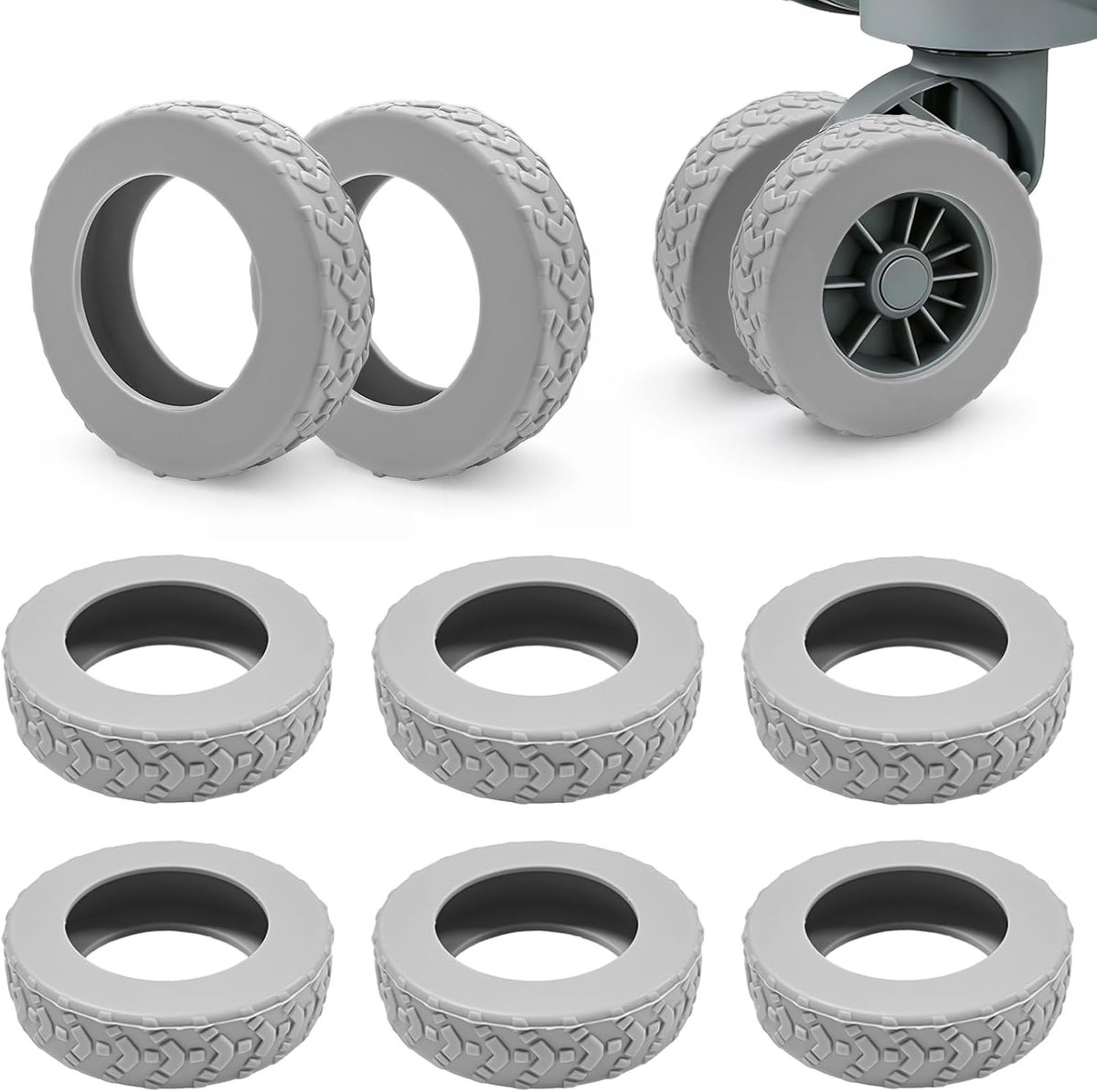 SnelShoppen - Silicone Wielcover, Grijs, Praktische Bescherming voor Auto, Maatvoering Universeel, Duurzaam en Flexibel Materiaal voor Elke Gelegenhei