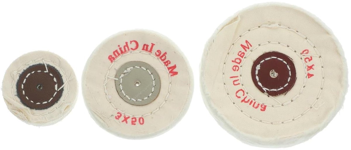 Polijstdoek Wiel Kit - Polijstschijf Set - Oppervlakken Reinigen - Meerdere Lagen Stof - 3 Stuks - Wit