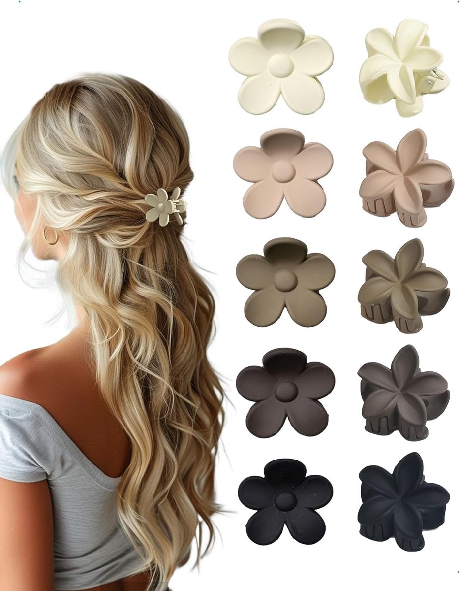 SnelShoppen - 10 Stuks 4cm Bloem Haarspeldjes voor Vrouwen Franse Simpliciteit Matte Mini Antislip Haaraccessoires