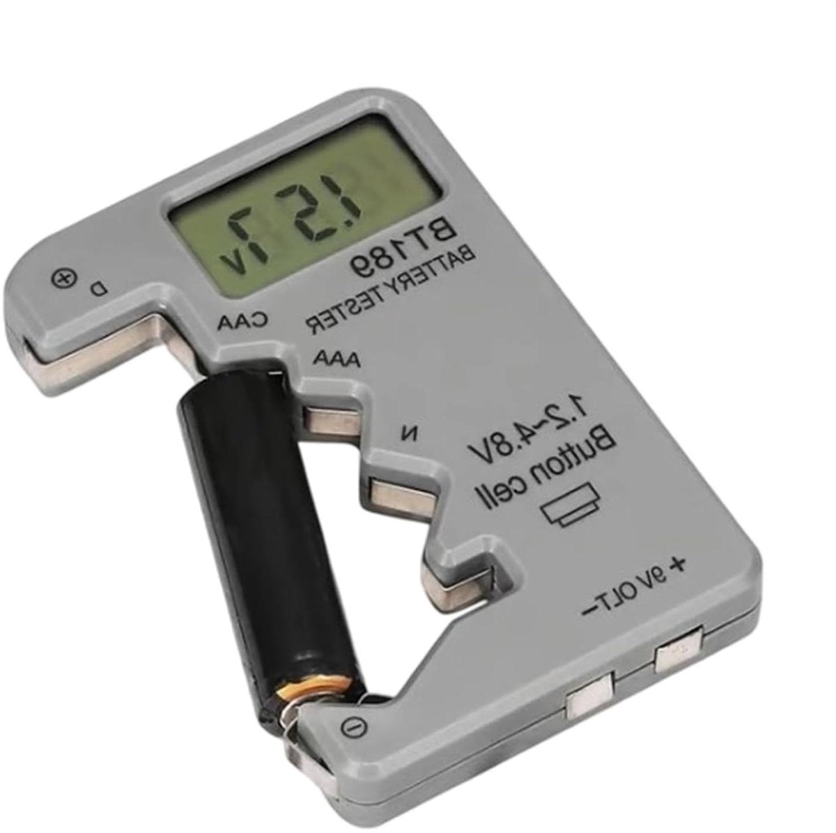 Batterij Tester - Capaciteit Meter - Batterijen Controleren - Lekvrije Detectie - 10 x 7 x 2 cm - Zwart