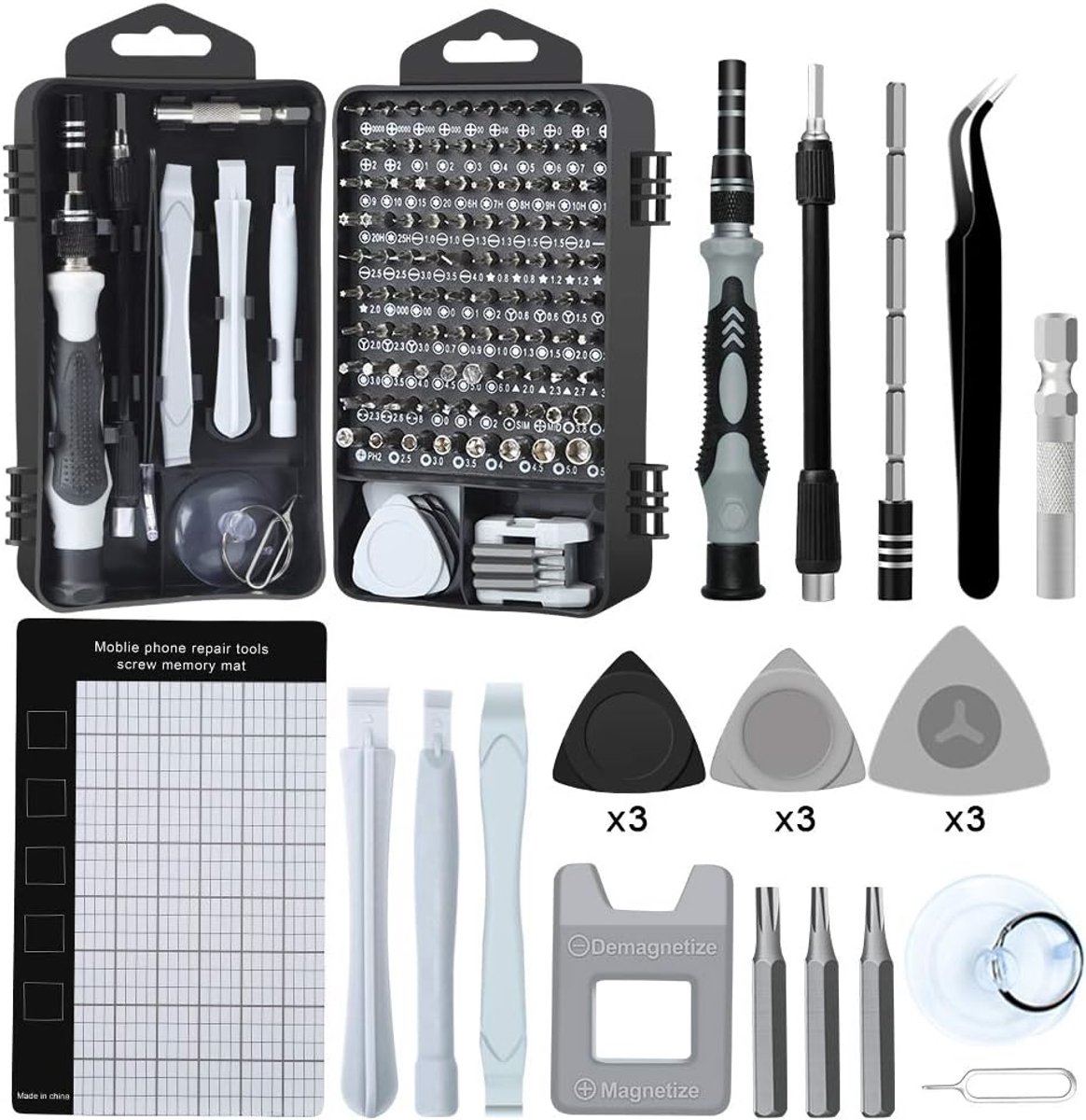 124 in 1 Magnetische Precisie Schroevendraaier Kit Professionele Reparatie Tool Kit voor Mobiele Telefoon, Tablet Computer