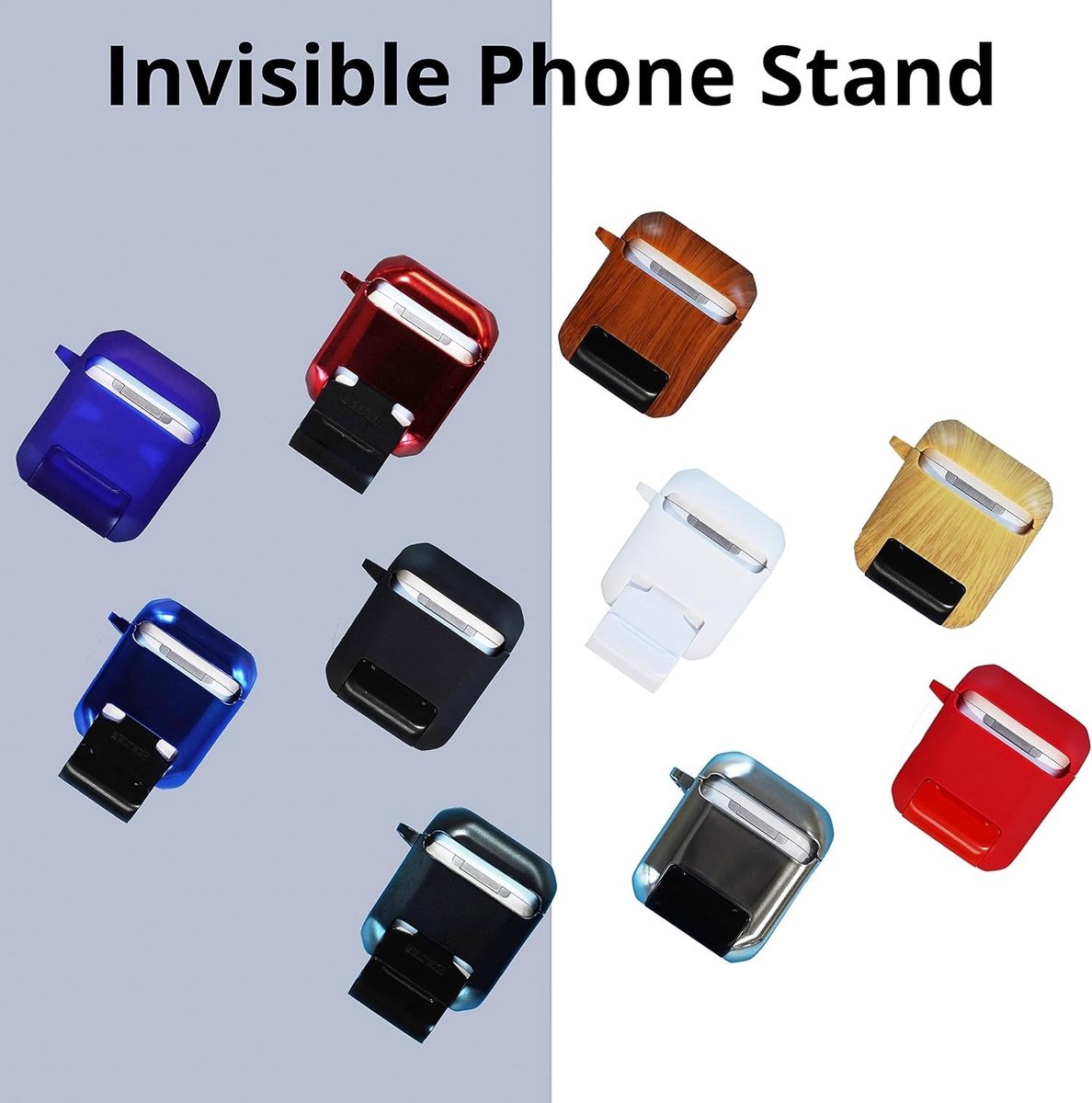 Beschermhoes voor AirPods met Onzichtbare Telefoonstandaard, Geschikt voor AirPods Serie 1 & 2, Schokbestendige TPU & PC, Inclusief Sleutelhanger Carabiner en Draadloos Opladen Ondersteund