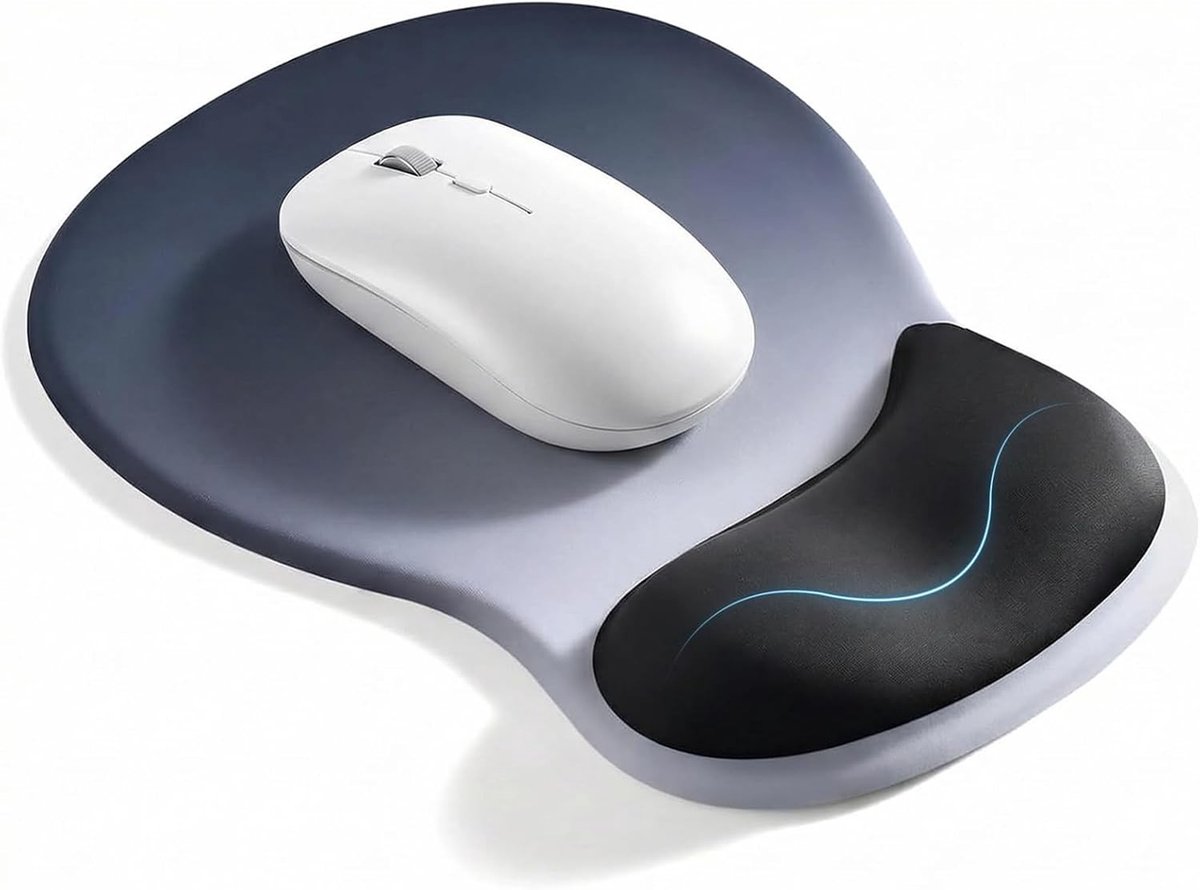 Ergonomisch muispad met gel polssteun, anti-slip basis voor comfortabel kantoor- en thuiswerken