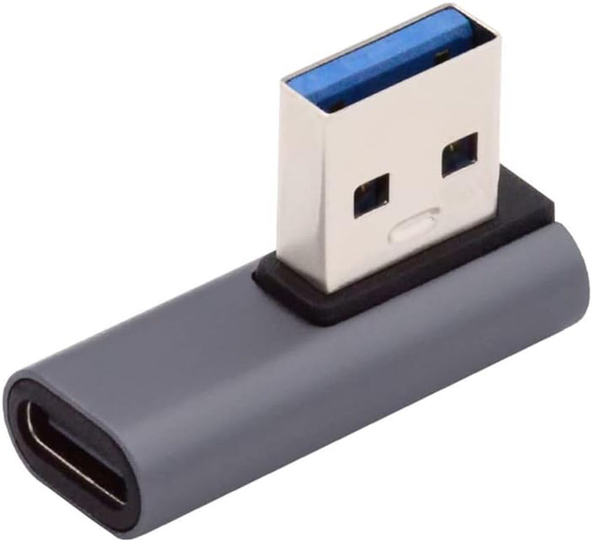 Cablecc USB-C Connector, 90 Degree Left Curved Flat Profile to USB 3.0 A Plug, Data Adapter for Laptop Desktop - ShopVlot