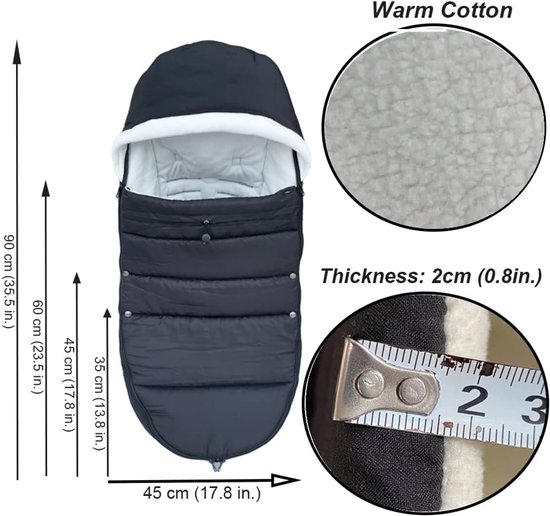 SnelShoppen - Universele Buggy Voetenzak voor Babyzen YOYO/YOYO2, Stokke YOYO3 & Bugaboo, Wind- en Koubestendig Materiaal, Eenvoudig Schoon te Maken ( — afbeelding 5