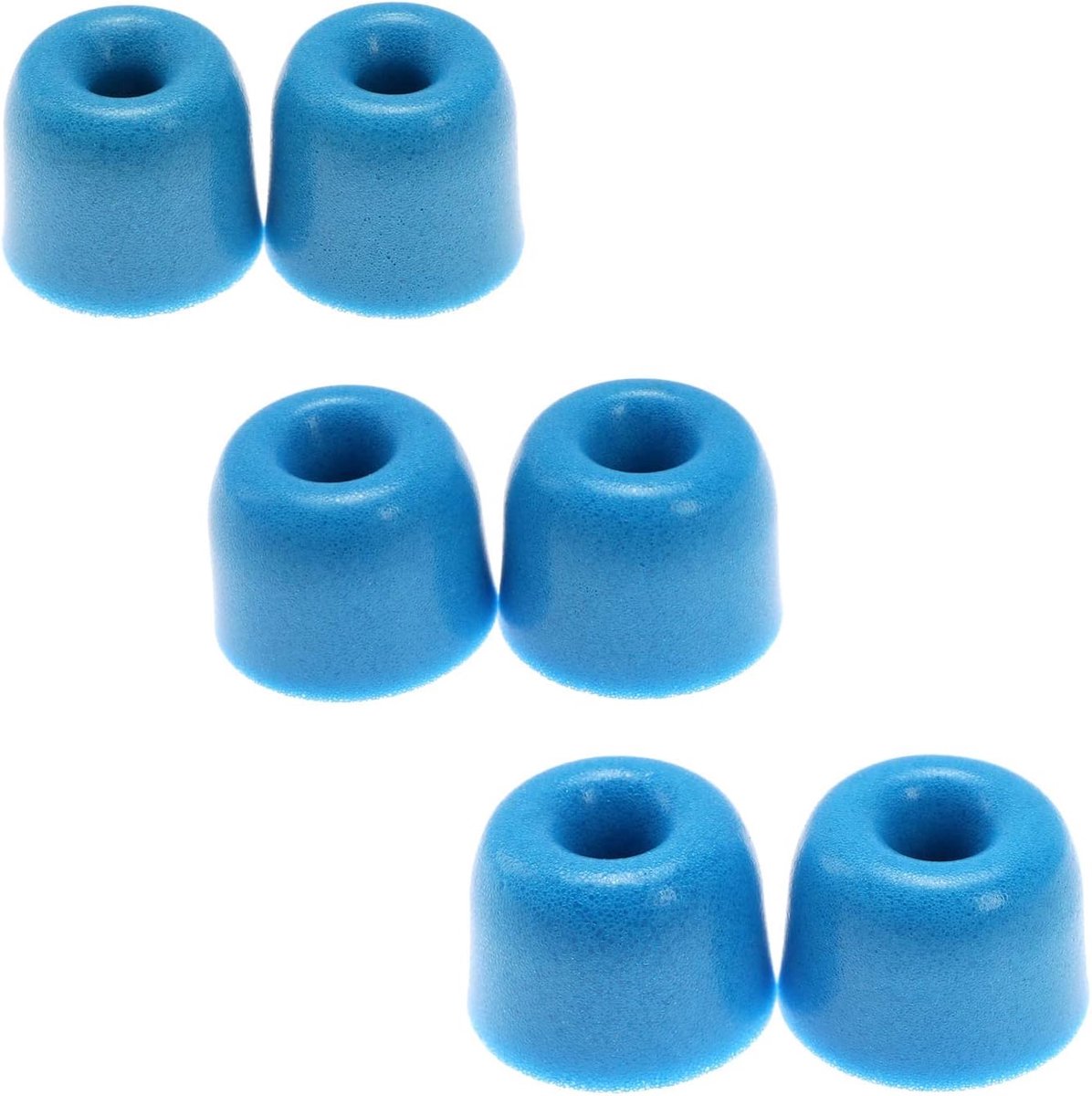 SnelShoppen - 3 Paar Geheugen Schuim Oordopjes Oordelers Geluidisolatie 3mm Vervangende Oordopjes Geschikt voor TIN HiFi T2 Pro 3 Maten S/M/L Blauw