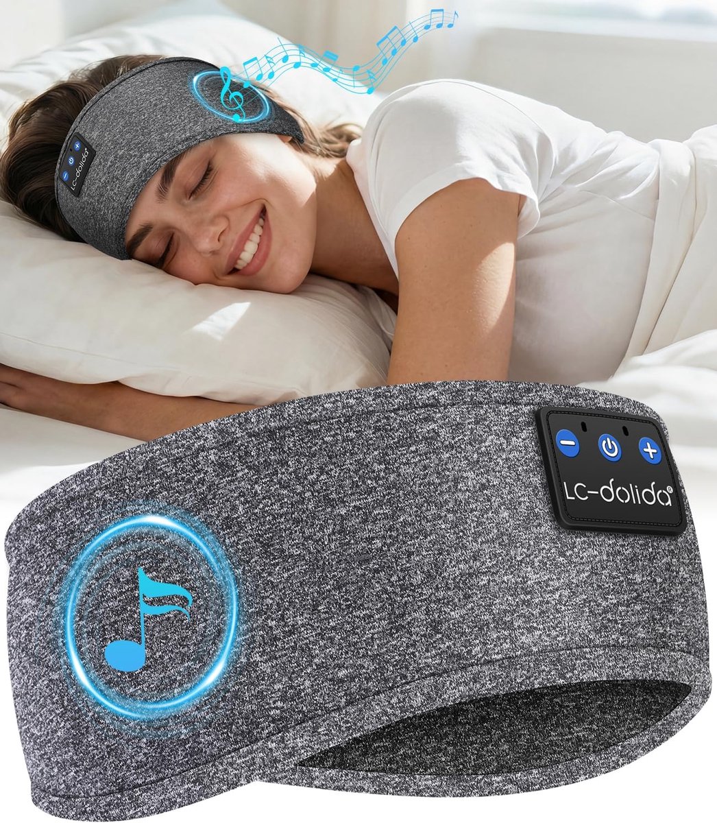 SnelShoppen - Draadloze Slaap Hoofdtelefoon Headband Bluetooth 5.4, Super Zachte Sport Hoofdtelefoon voor Mannen en Vrouwen, Hoofdband Hoofdtelefoons