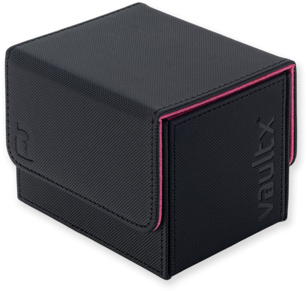 Vault X Exo-Tec® Zijbelading Trading Card Deck Box 100+ - Kaarthouder en opbergdoos - Zwart/Roze
