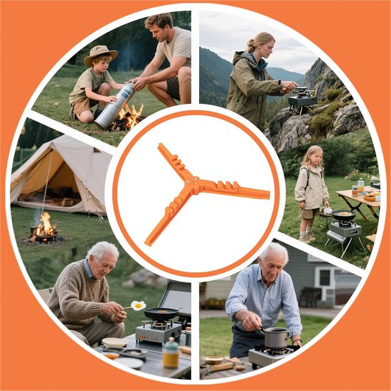Camping Tank Stand - Draagbare Keukenhouder - Buiten Koken - Stabiliteit en Draagbaarheid - 18 x 18 cm - Zwart/Oranje van Camping — afbeelding 3