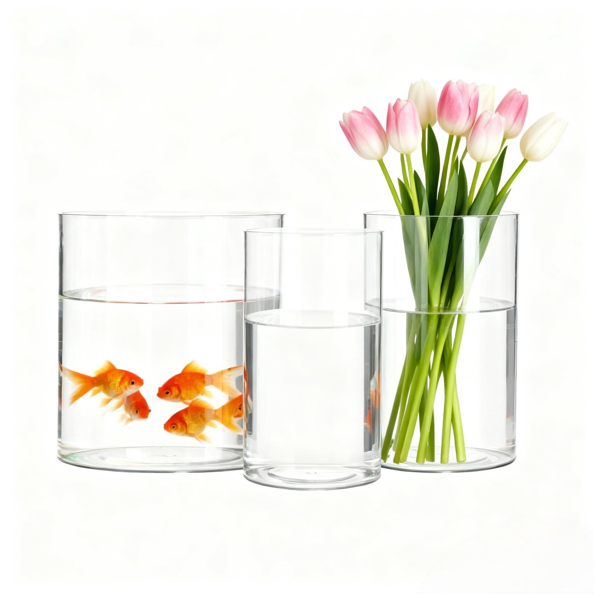 Omgoods - Transparante Acrylvaas - Lichtgewicht Decoratieve Vaas voor Woonkamer, Slaapkamer, Kantoor