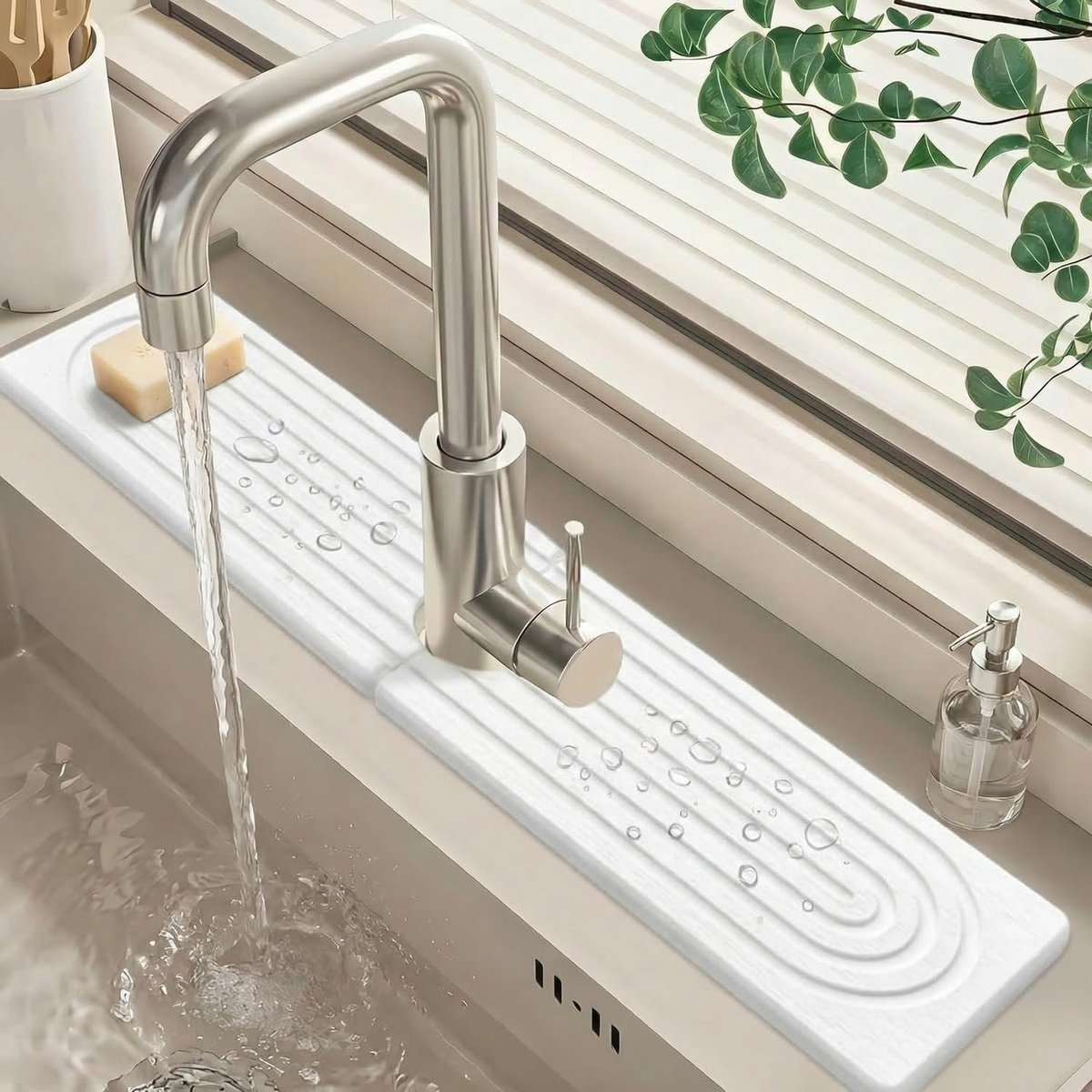 Omgoods - Diatomiet Afvoer Mat 60 x 10 cm voor Keuken en Badkamer