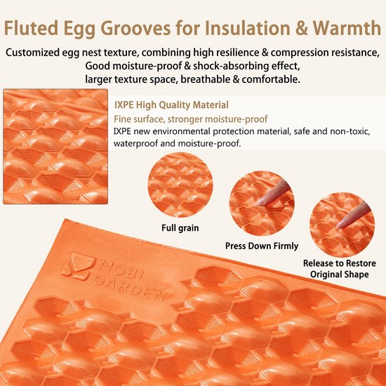 Omgoods - Opvouwbare Isolerende Campingmat R-waarde 2.6 - Groen — afbeelding 2