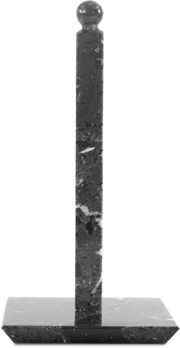 Omgoods - Vierkante Marmeren Keukenrolhouder Zwart - 31.8 cm Hoog