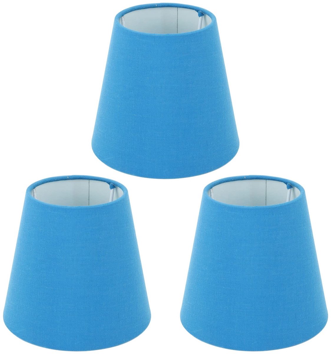 Omgoods - Set van 3 Stof Lampenkappen E14 voor Tafellampen en Staanlampen (Blauw)