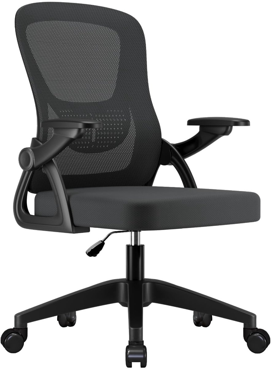 Omgoods - Ergonomische Bureaustoel met Draaifunctie en Verstelbare Armleuningen