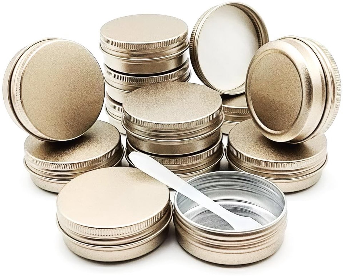 Omgoods- Blikjes 12-pack 30 g - Aluminium Blikjes - Navulbare Containers - Schroefdeksels - Lekdicht - Hoogwaardige Kwaliteit - Opslagpot