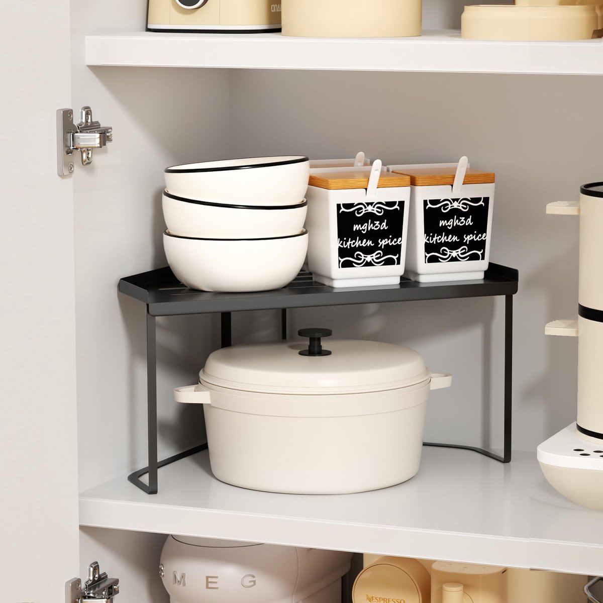 Omgoods - Stapelbare Keuken Organizer, Metalen Hoekplank voor Keuken en Badkamer
