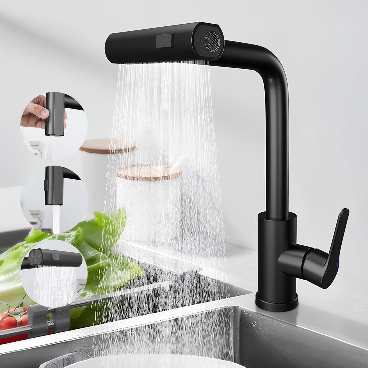 Omgoods - Keukenmengkraan met Uittrekbare Waterloop en 360° Draai