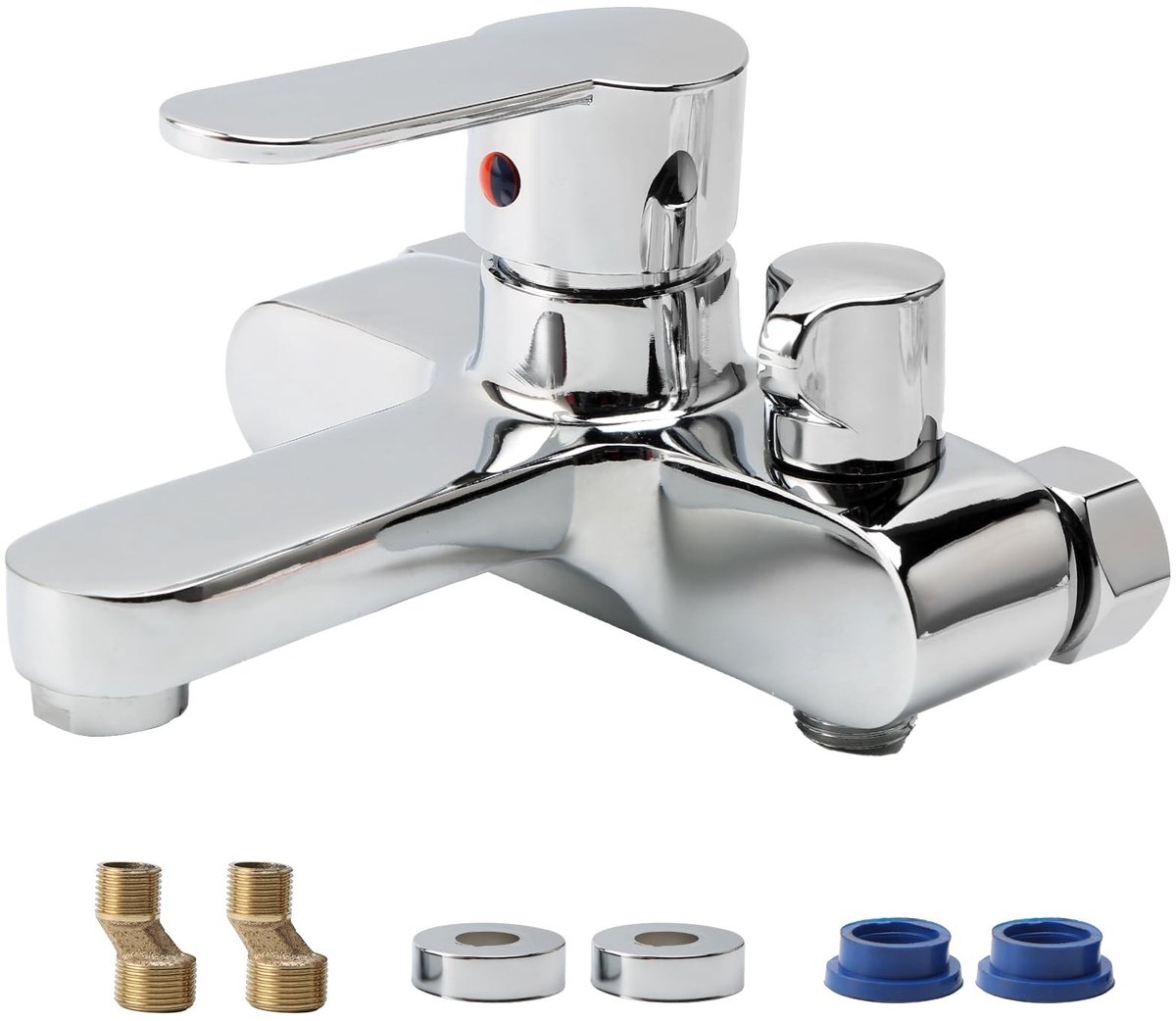 Omgoods - Wandmontage Keuken Mengkraan met Enkelhendel en 1/2 Inch Uitloop