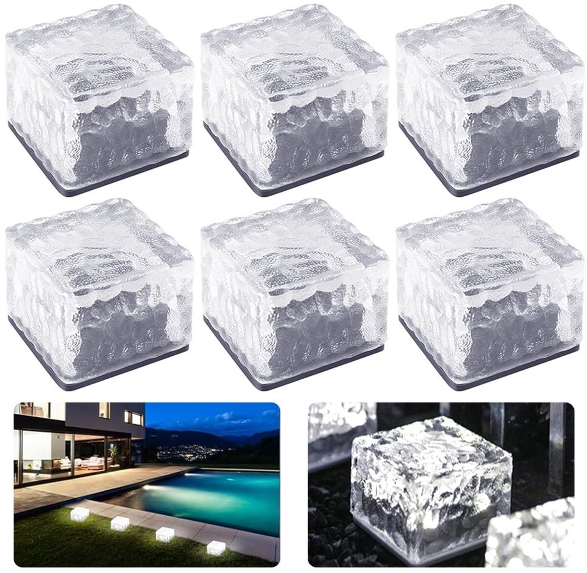Omgoods - Set van 6 Solar LED Tuinverlichting met Waterdichte Sensor