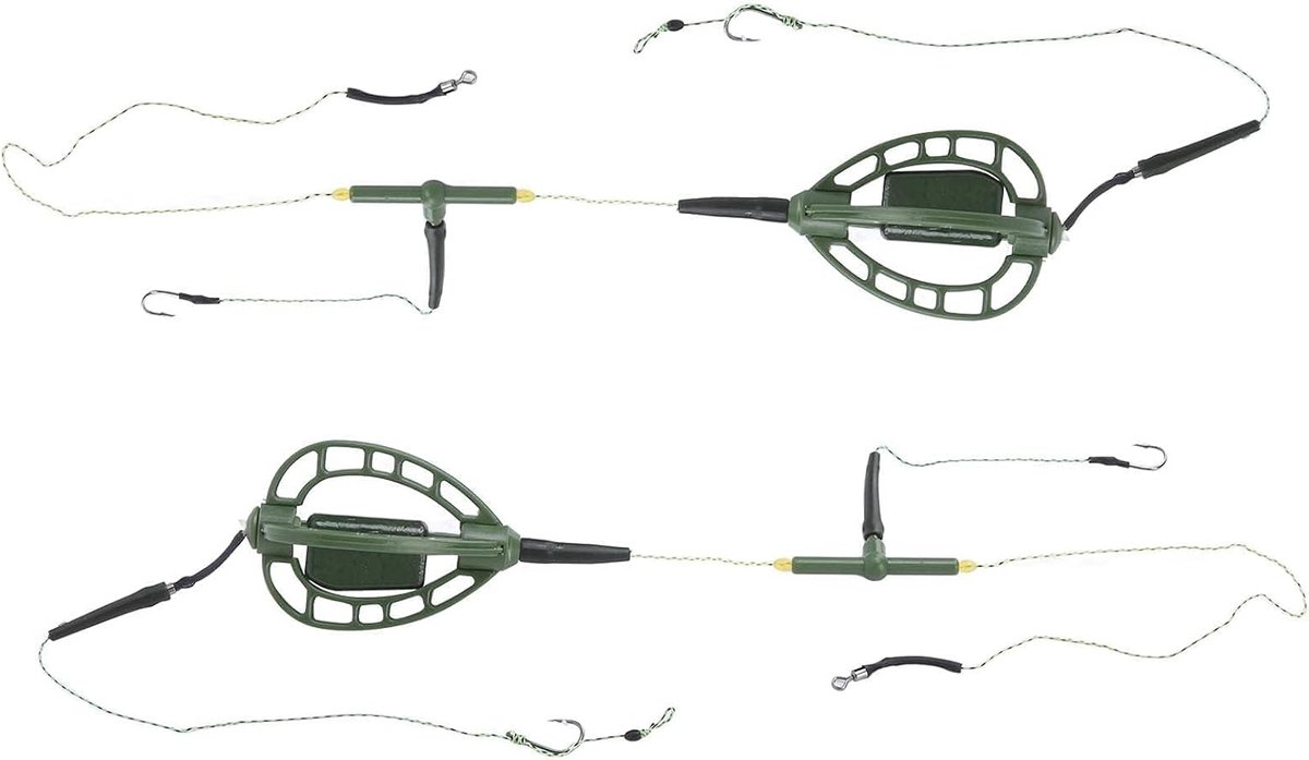 SnelShoppen - 2 Stuks Europese Stijl Vissen Aas Trap Kooi Voeder Mand Houder Karpfenest Apparatuur Vissen Set Karpfenaccessoires